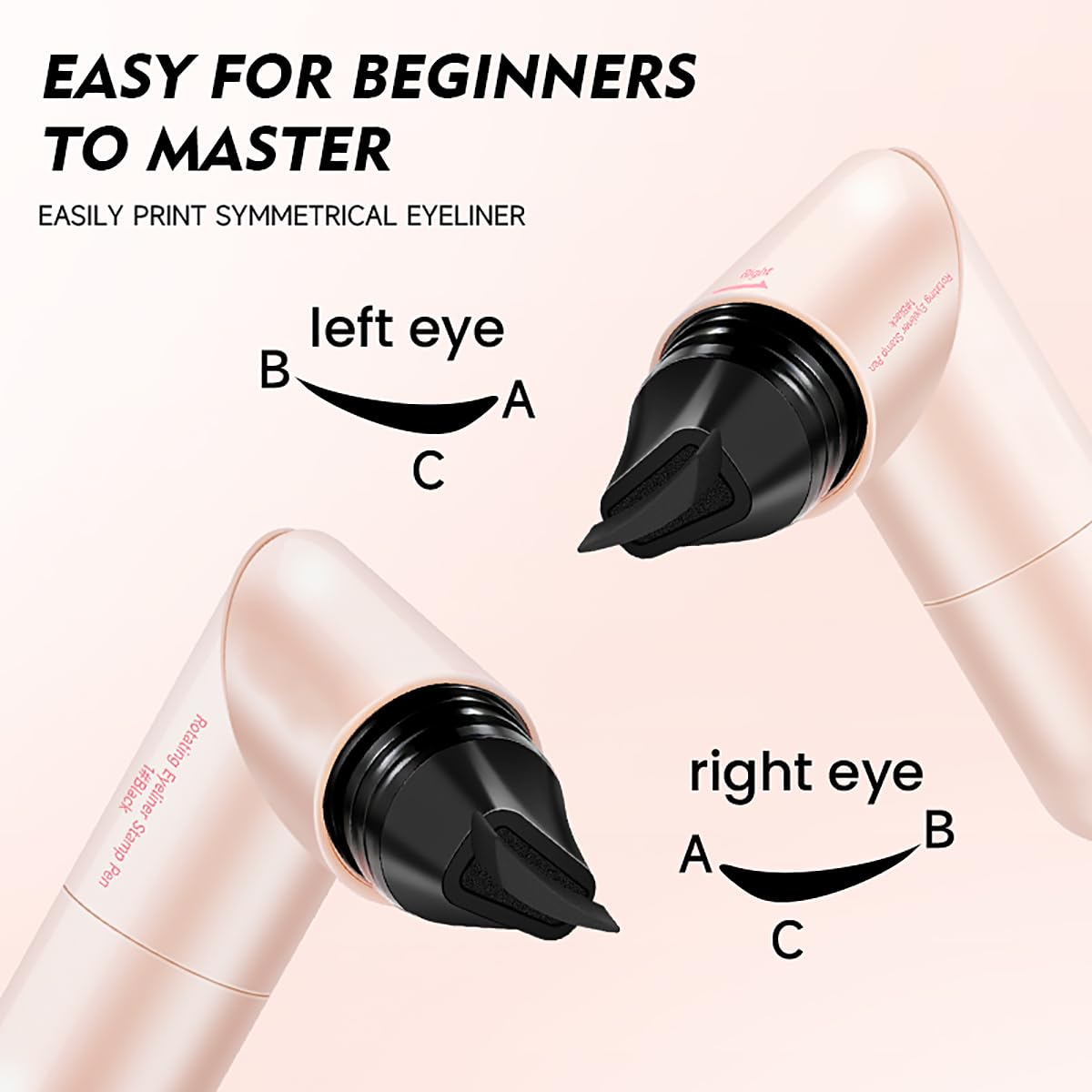 Aseawave 2 PCS Dual-Ended Eyeliner Stamp, Foldable Winged Liner Stamp, Easy to Apply Cat Eye Stamp with L/R Markings, Smudge-Resistant, Beginner-Friendly Winged Eyeliner (Black & Brown)