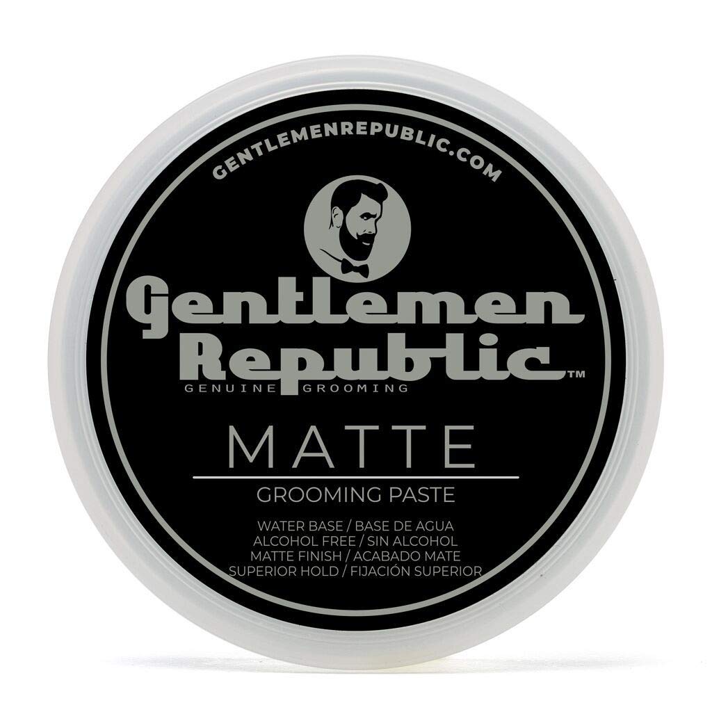 Gentlemen Republic 8oz Matte Paste for Men - Water-Based Men's Hair Paste with Strong Hold & Matte Finish - Alcohol-Free Hair Styling for Natural Texture – Made in the USA