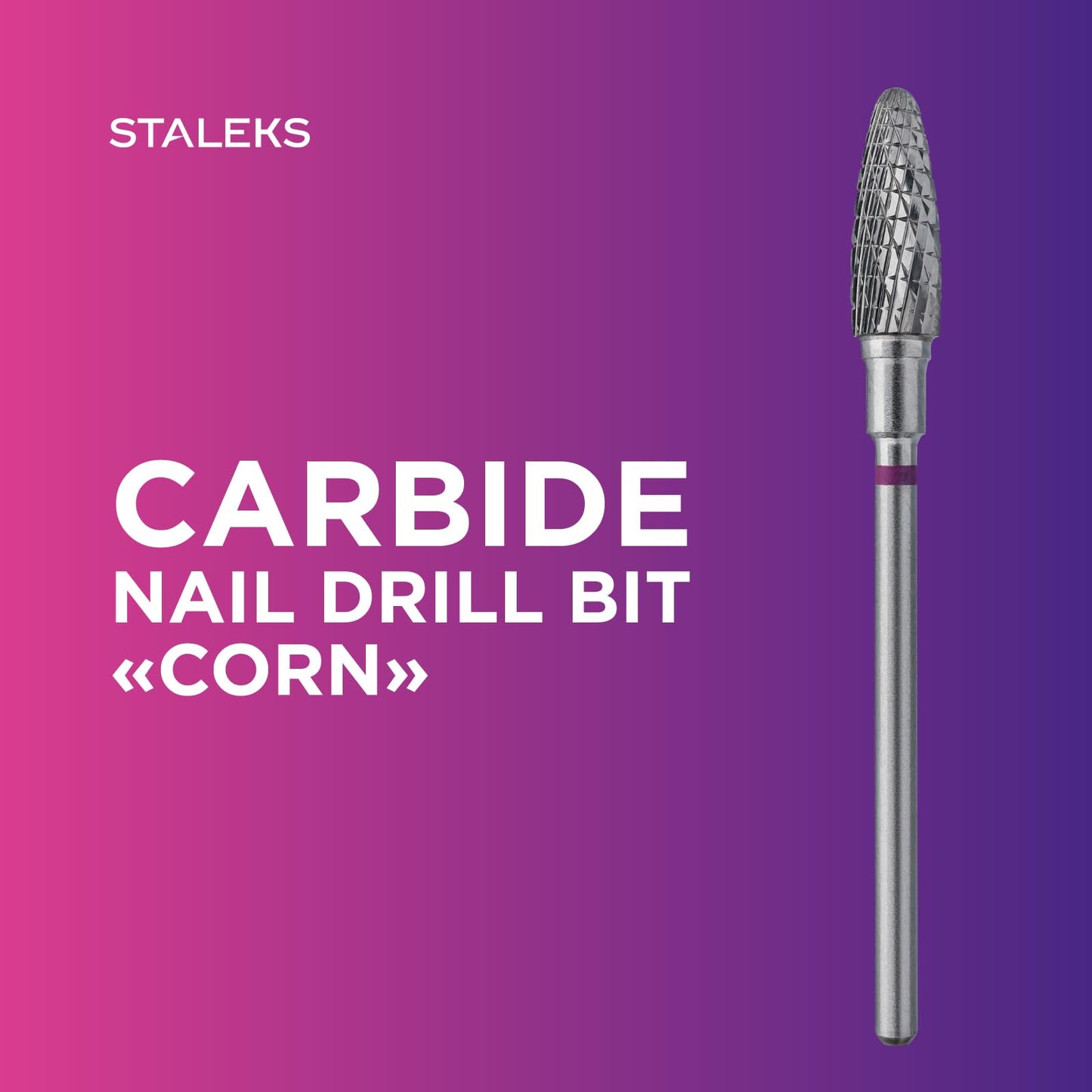 STALEKS PRO Expert Carbide Nail Drill Bit (Corn, Purple, 5mm Head / 13mm WP) – Coarse Hardness for Artificial Nail Correction & Gel Polish Removal in Hardware Manicure/Pedicure