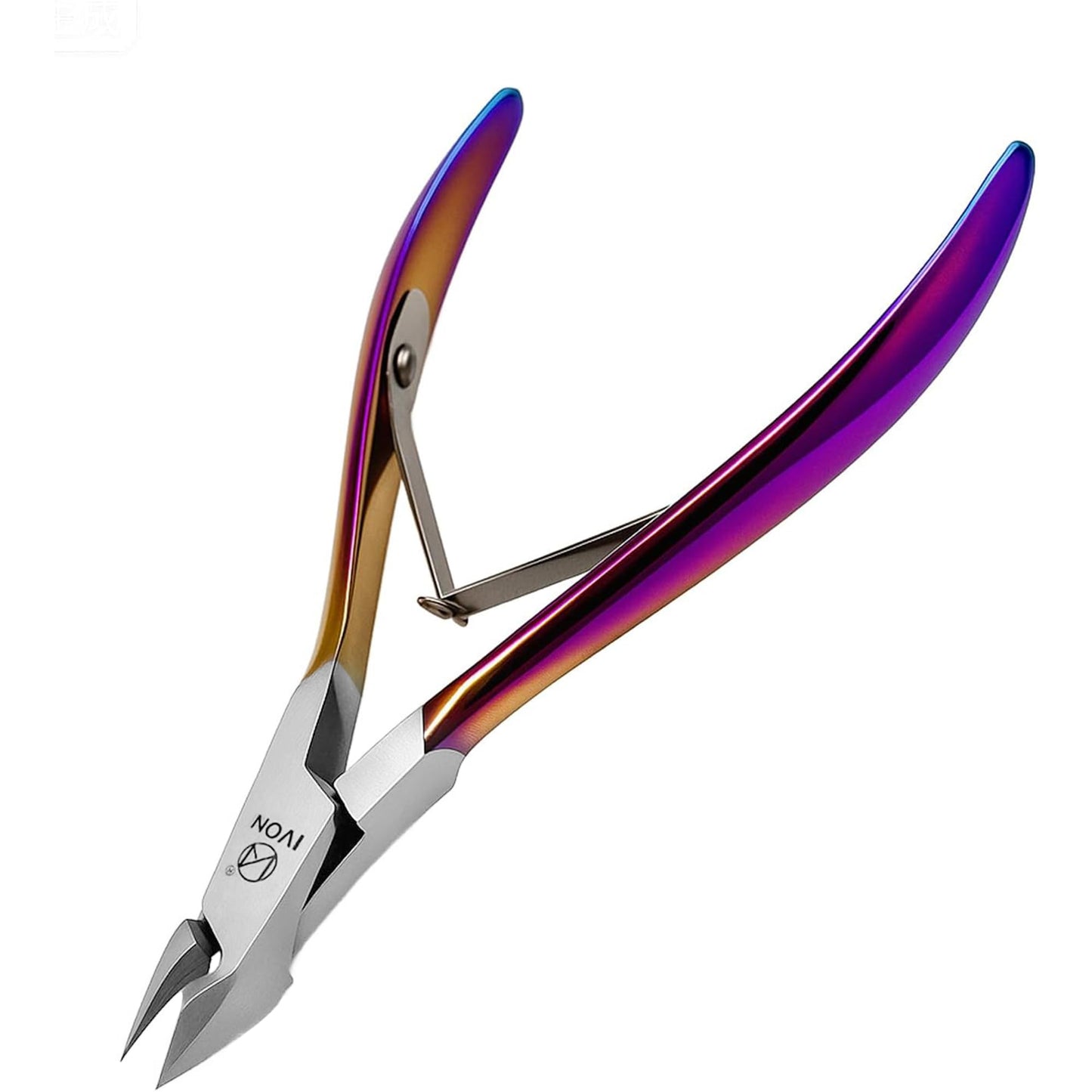 IVON Professional Cuticle Trimmer – Rainbow Finish Stainless Steel, Precision Nail Nipper for Manicure & Pedicure