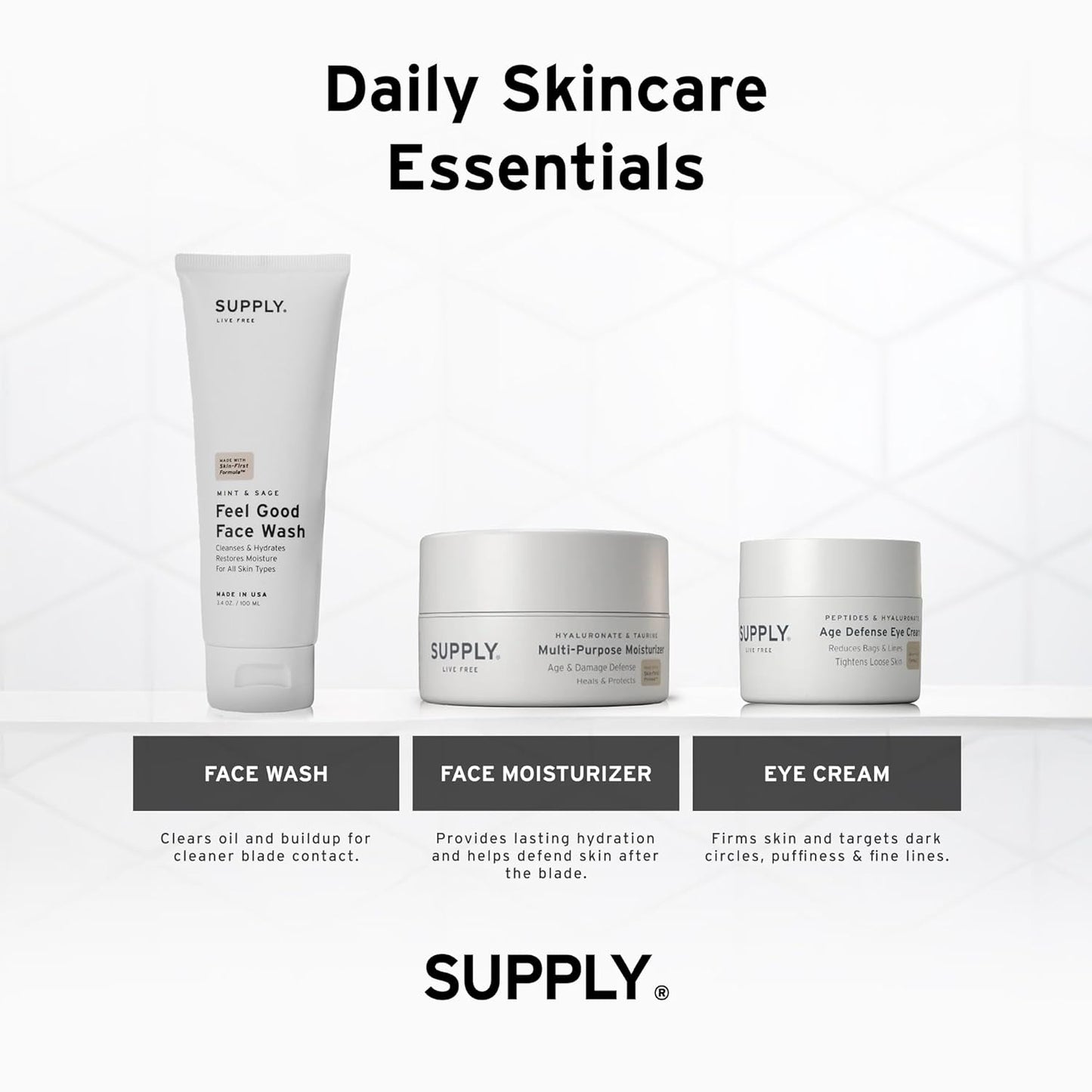 Age Defense Eye Cream with Hyaluronic Acid & Caffeine - Anti-Aging Moisturizer for Dark Circles & Puffiness | 0.5 oz