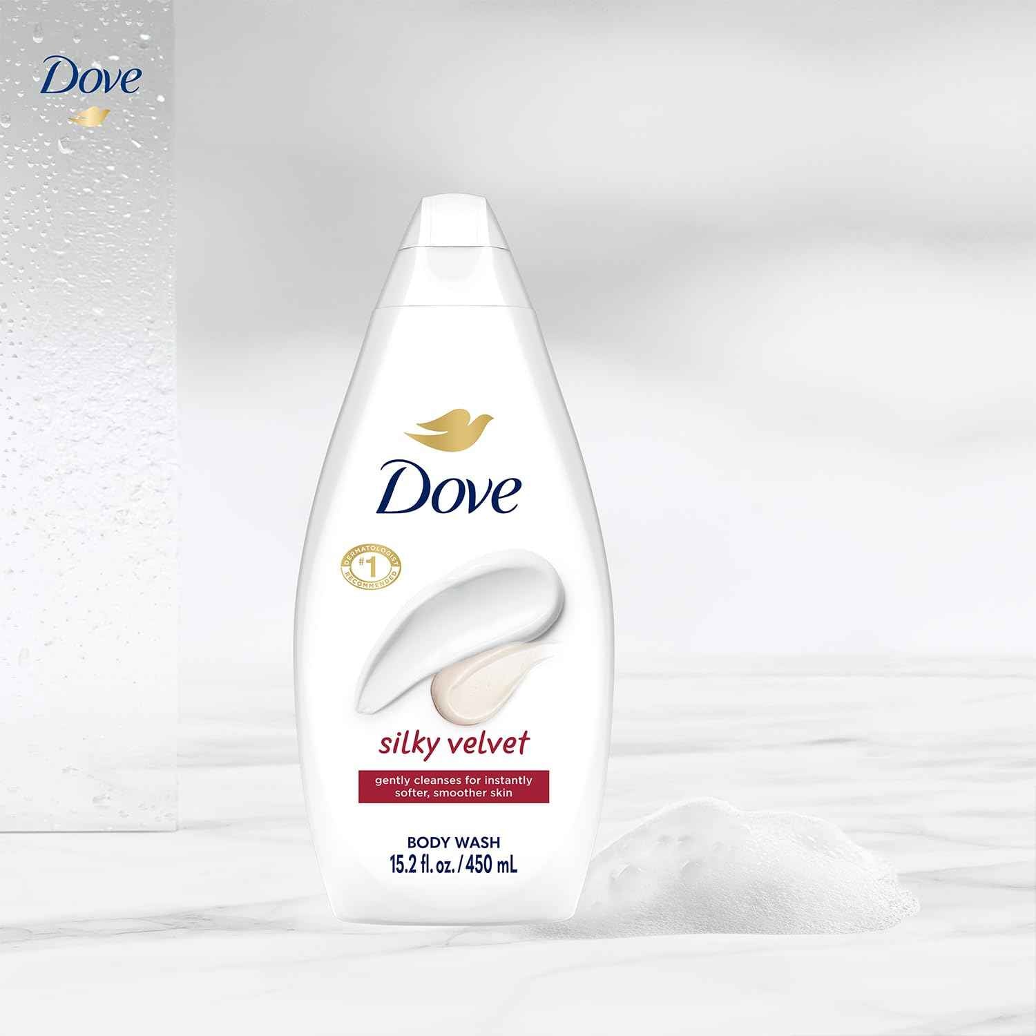 Dove Body Wash, Silky Velvet 2-Pack – Luxurious Moisturizing Cleanser for Smooth, Soft Skin, 15.22 Oz Ea