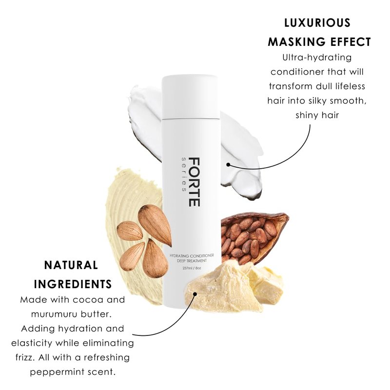Alex Costa Hydrating Hair Conditioner for Men by Forte Series Deep Treatment for Damaged Hair Nourishing for Dry Hair Sulfate & Paraben for Frizzy Hair, (8 oz)
