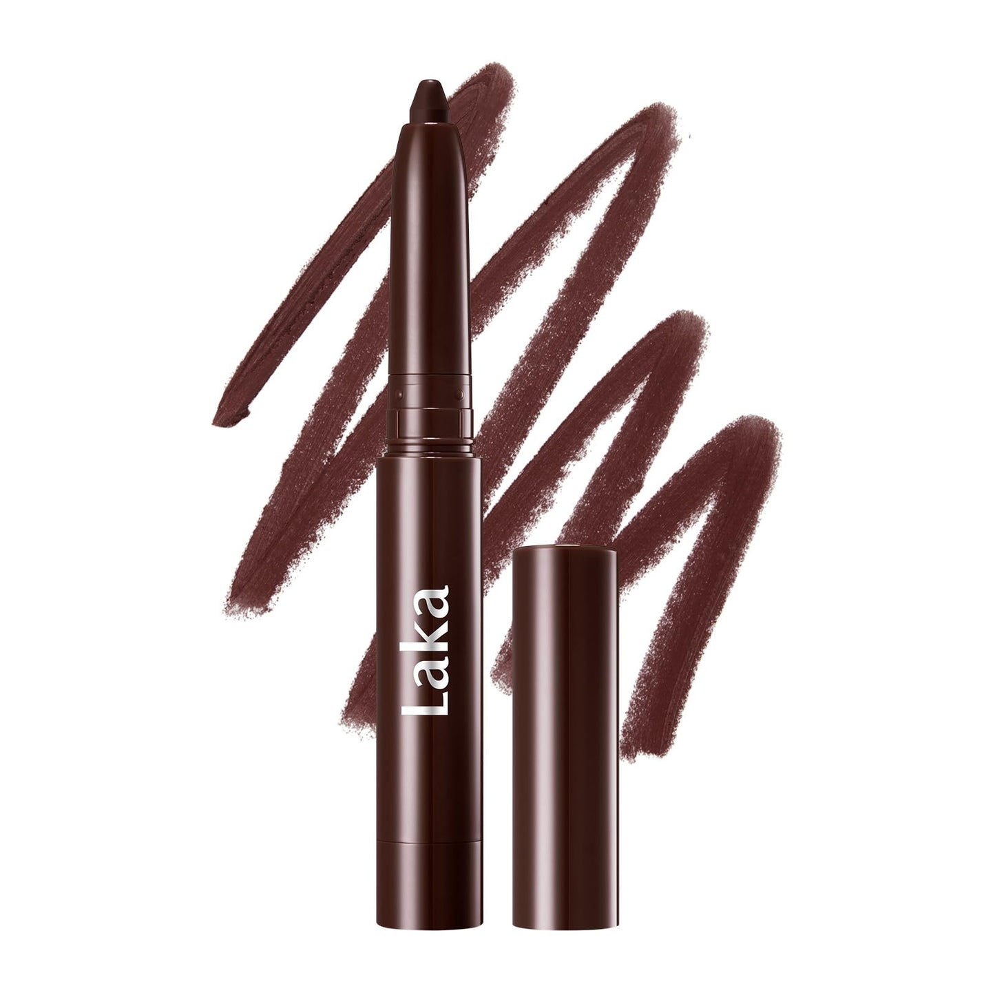 Laka Lip Liner - Smooth & Blendable Soft Matte Lip Contour Pencil for Shaping & Overlining Lips | Waterproof Formula, Oil-Cleanse Off, Long-Lasting Wear | #08 Burnt Brown, 0.02oz