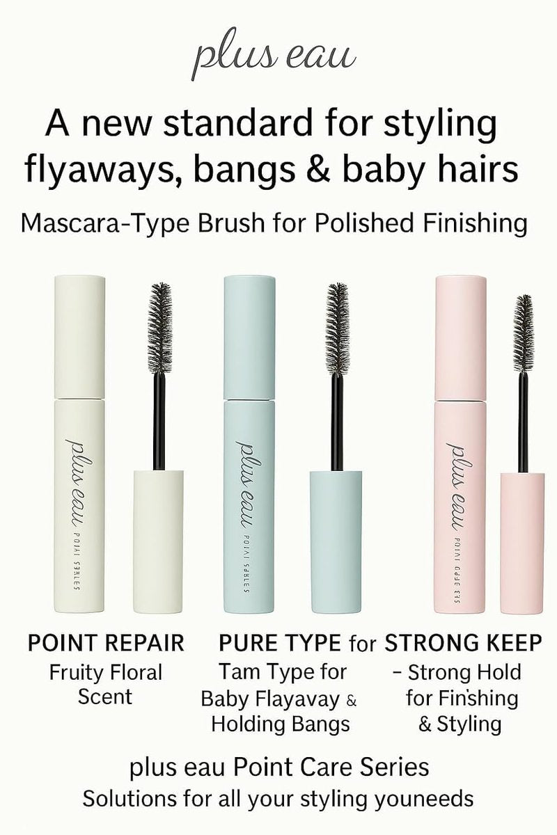 Plus eau Point Repair Hair Finishing Stick - Baby Hair & Edge Control, Strong Hold Hair Mascara for Bangs & Hairline, Made in Japan, Fruity Bouquet Scent