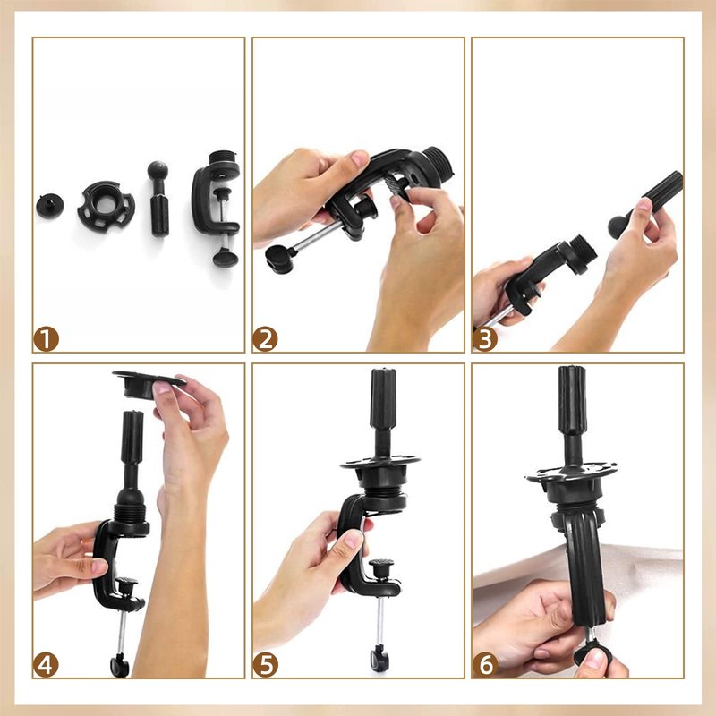 Mannequin Head with 100% Human Hair, MYSWEETY Doll Head for Hair Styling, Manikin Head Cosmetology Makeup Hairdressing Training Head with Clamp Holder and Tools(18" Brown, Makeup)