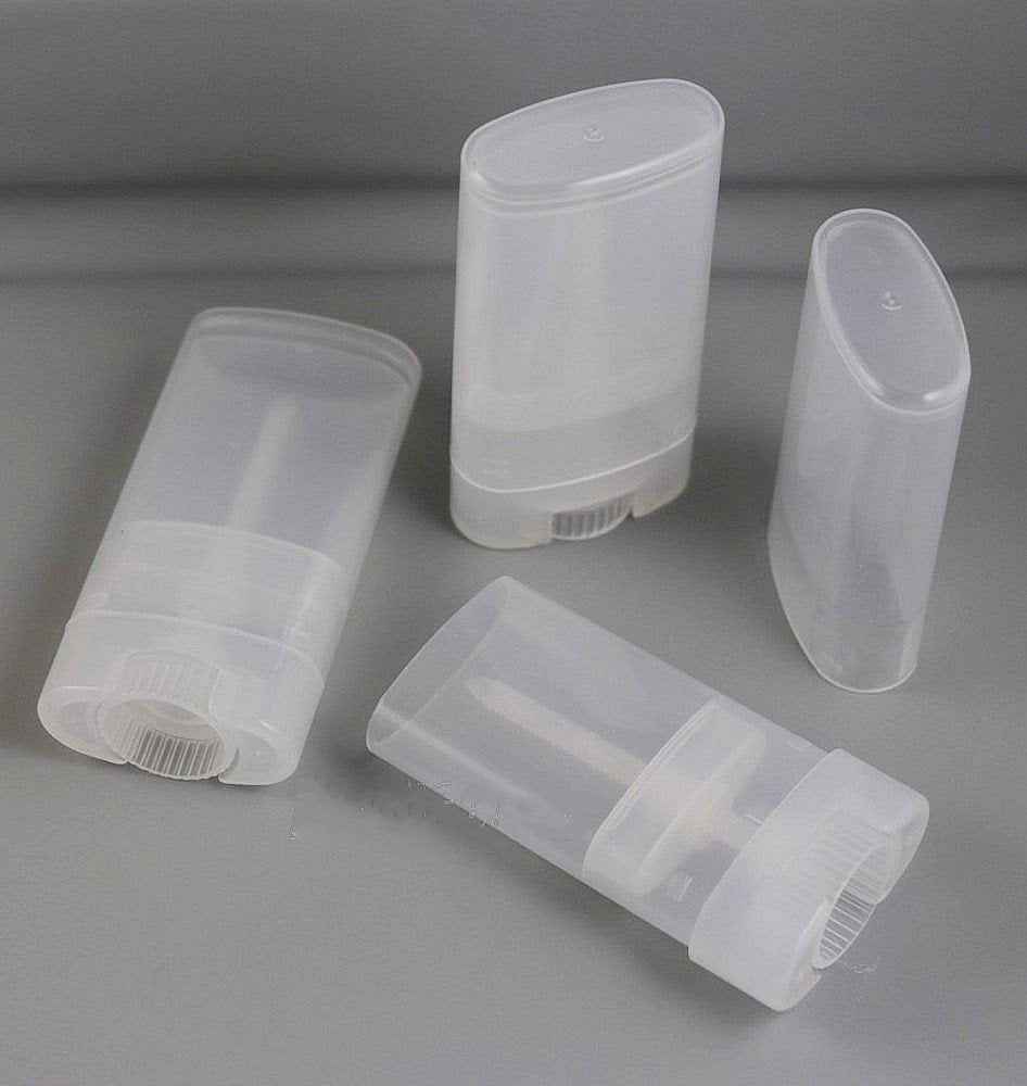 Healthcom 30pcs 0.5 Oz Clear Empty Plastic Deodorant Containers New Empty Oval Lip Balm Tubes 15ml Oval Deodorant Containers for Lipstick Crayon Chapstick DIY Make Your Own Deodorant Lotion Bar