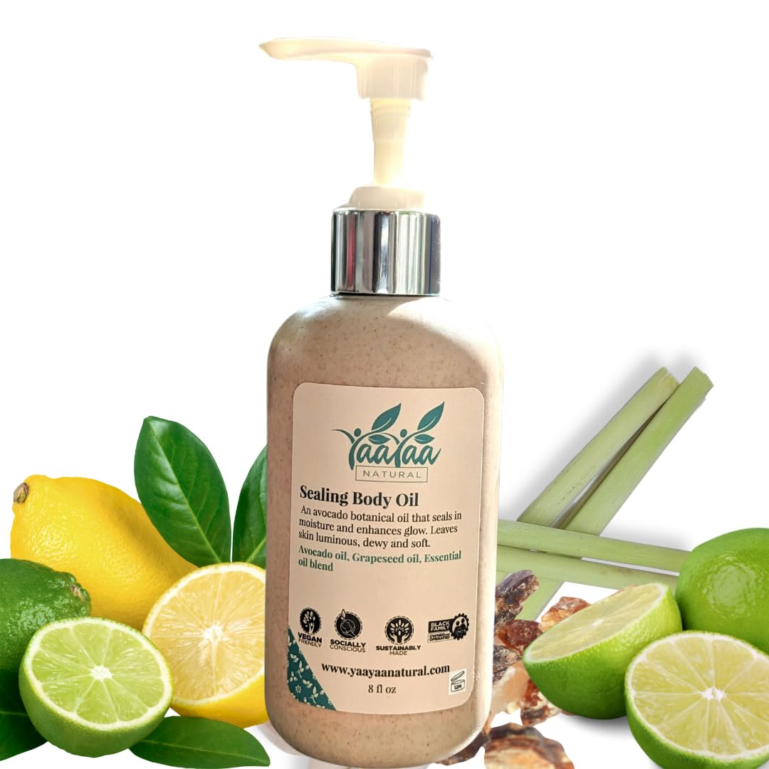 Summer Citrus Scent Body Oil - Natural Bug Repellent, Non-Greasy Moisturizer - 8 oz Vegan & Cruelty-Free for Dry Skin