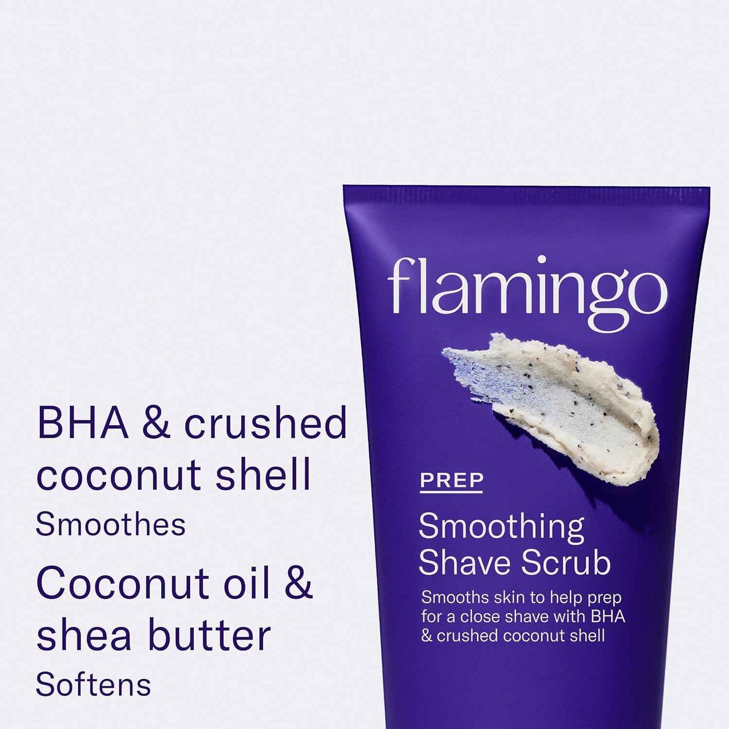 Flamingo Shaving Prep and Post Care Set for Women - Smoothing Shave Prep Scrub and Soothing Post Shaving Serum - Glow Shave Collection