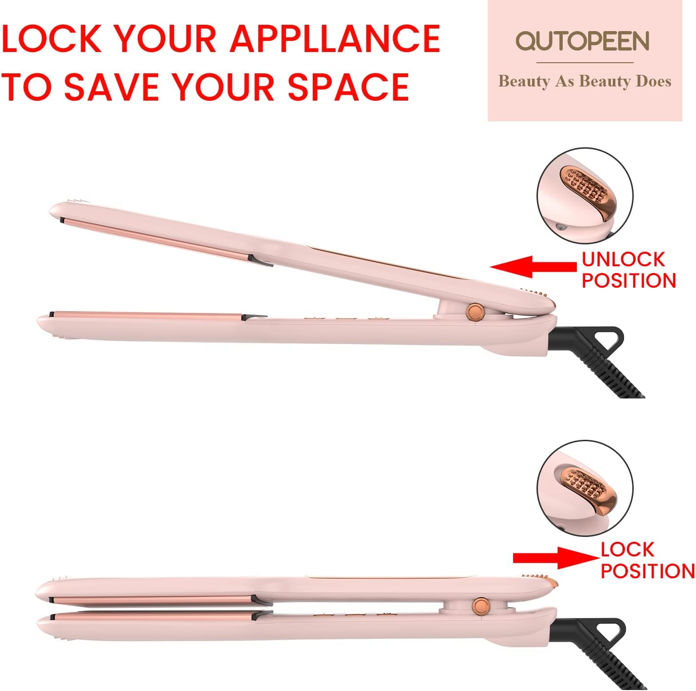 Professional Ceramic Tourmaline Hair Straightener - 2 Inch Infrared Flat Iron with Big Temp Display (140F-450F)