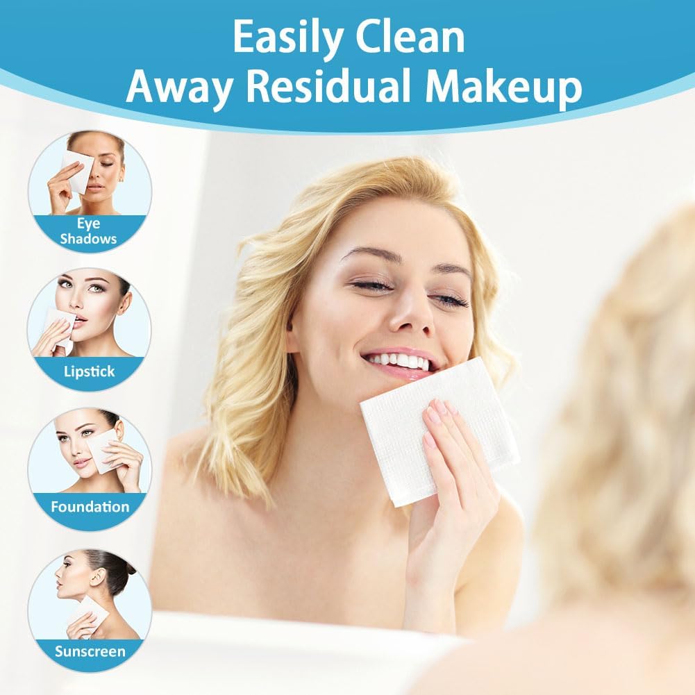 Disposable Face Towels - Biodegradable Makeup Remover Wipes | Super Soft for Sensitive Skin - 600 Count