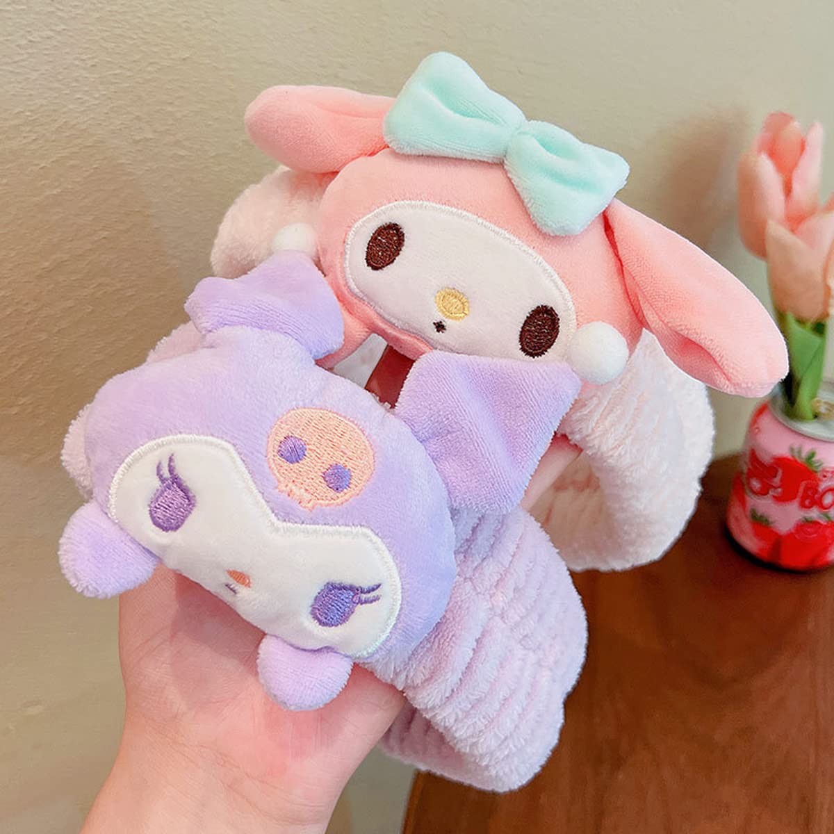 Kawaii Spa Headband - Cute Pink Makeup & Face Washing Accessory for Women | Soft & Comfortable Design