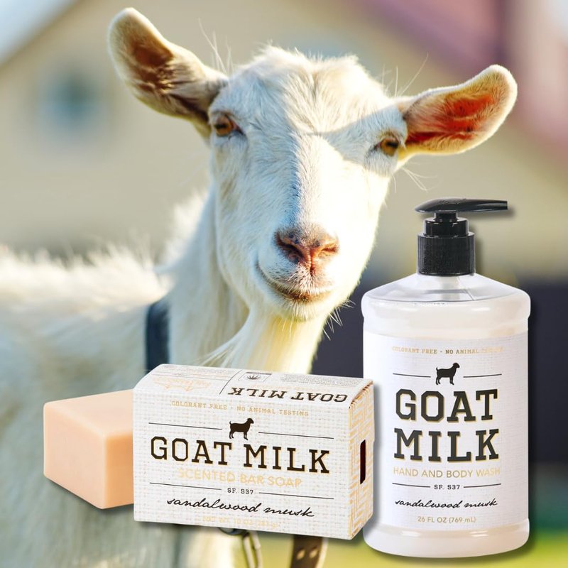 San Francisco Soap Company Goat Milk Hand And Body Wash | Sandalwood Musk | Dye-Free Body Wash And Hand Soap | Enriched With Nourishing Goat Milk | Unisex Fragrance | 25.5 Fl Oz