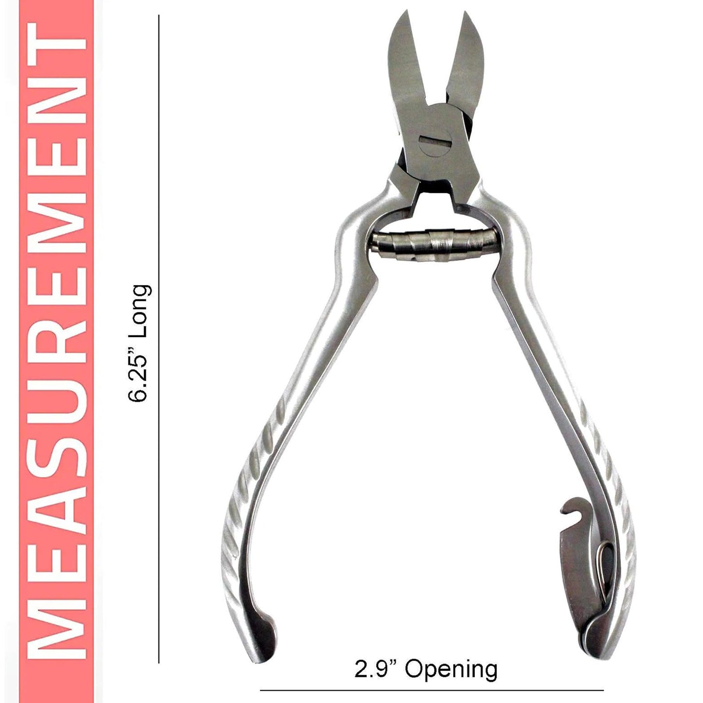 Professional Toenail Clippers for Thick Toe Nails - Heavy Duty Medical Grade Podiatry Stainless Steel Nail Clippers Cutter Trimmer Toenail Scissors for Men Seniors Podiatrist Tools (Silver, 6.25 Inch)