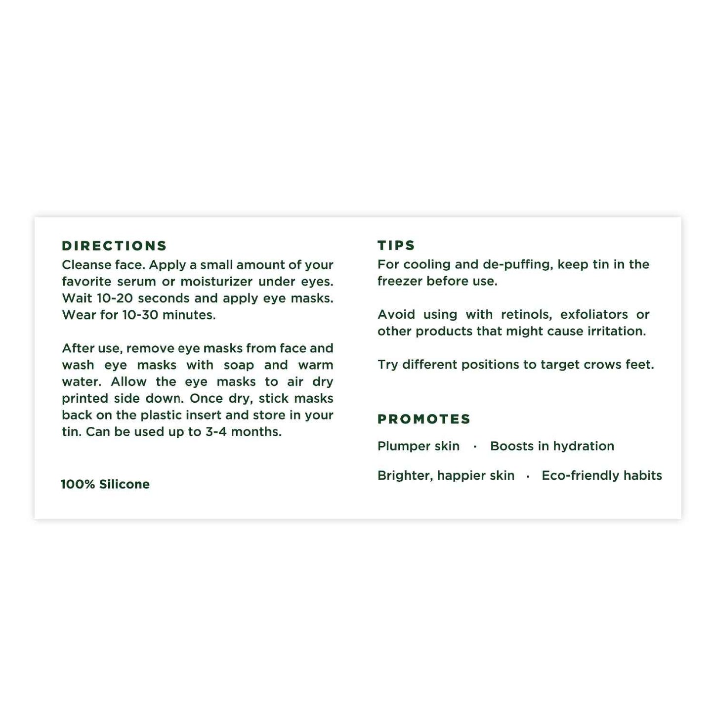 Tree of Life Beauty Hydrating Facial Serum Collagen Peptides with Argireline and Replexium - Anti Aging and Wrinkle Reduction (1oz) and Silicone Reusable Under Eye Patches for Puffy Eyes