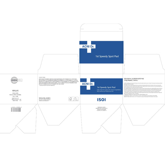 ISOI ACNI Dr. 1st Speedy Spot Pad 60pcs (110g), Soothing Pads for Redness and Blemish Care, Korean Skincare
