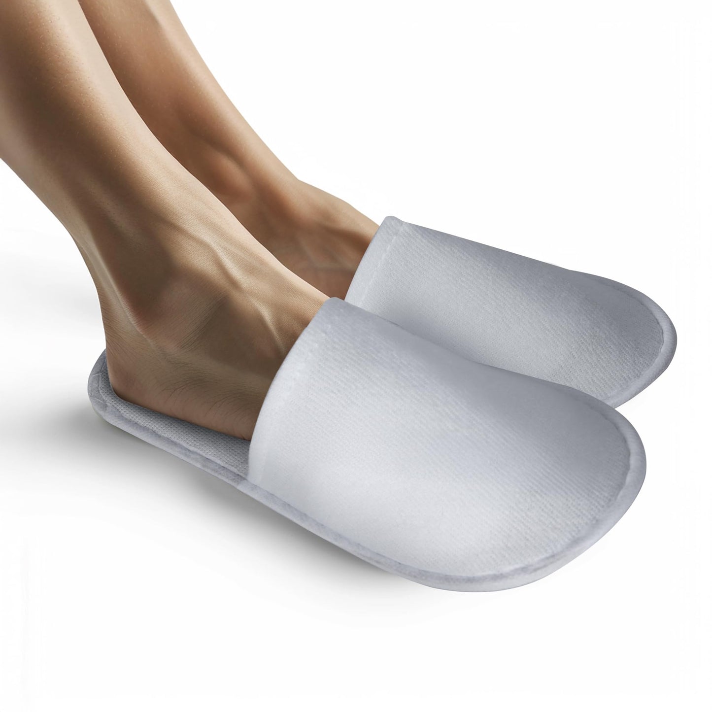 UrbanRoots 28 Pairs Disposable Slippers For Guests,Bulk Slippers For Hotel,Spa,Travel,Shoeless Home,Spa Slippers With Pouch,Non-Slip(White) house slippers for guests