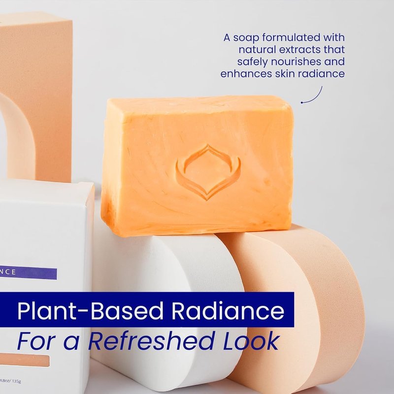 Relumins Triple Glow Bar Soap - Deep-Cleansing Plant-Based Skincare | Exfoliating & Skin-Smoothing - 135g x 3 Bars
