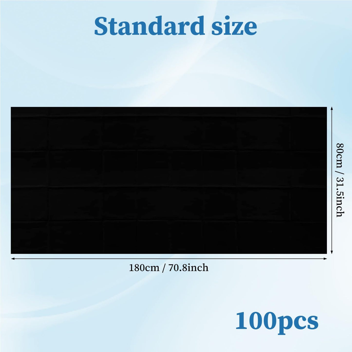 Disposable bed cover 31.5 * 71 inches, 100 pieces black, thick breathable non-woven massage bed sheet, suitable for hydrotherapy, beauty salons, hospitals