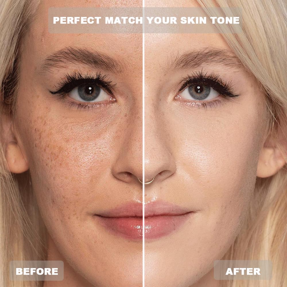 Foundation 4 in 1 - Color Changing Foundation, Medium Spectrum with SPF 50, Hypoallergenic Hydrating Liquid Concealer, Long-lasting & Waterproof Natural Finish - 1.06 fl oz - 2 Pack