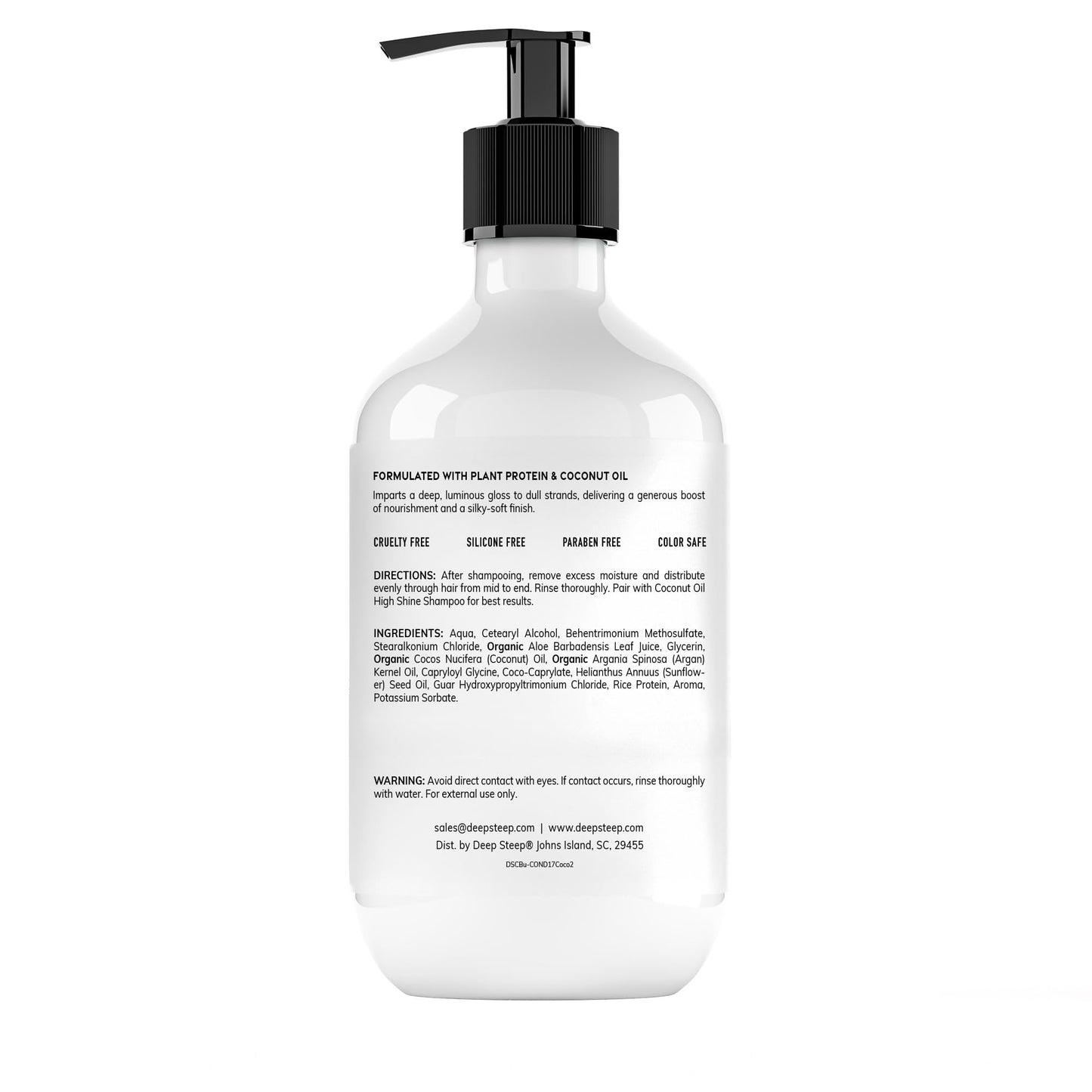 Deep Steep Argan Oil Hydrating Volume Conditioner, 17 oz – Moisturizing Conditioner with Aloe Vera, Marula Oil, Rice Protein & Glycerin – Silicone-Free, Vegan, Clean Beauty Hair Care, Silky Hair
