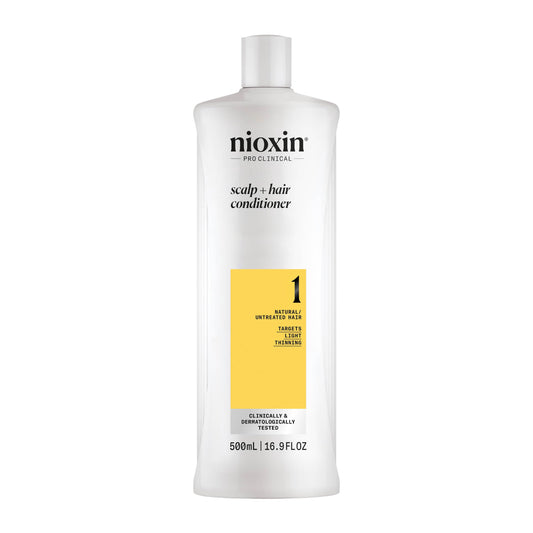 Nioxin Scalp + Hair Thickening System 1 Conditioner | For Natural or Untreated Hair with Light Thinning | With Niacinamide and Biotin | 16.9 Fl oz.