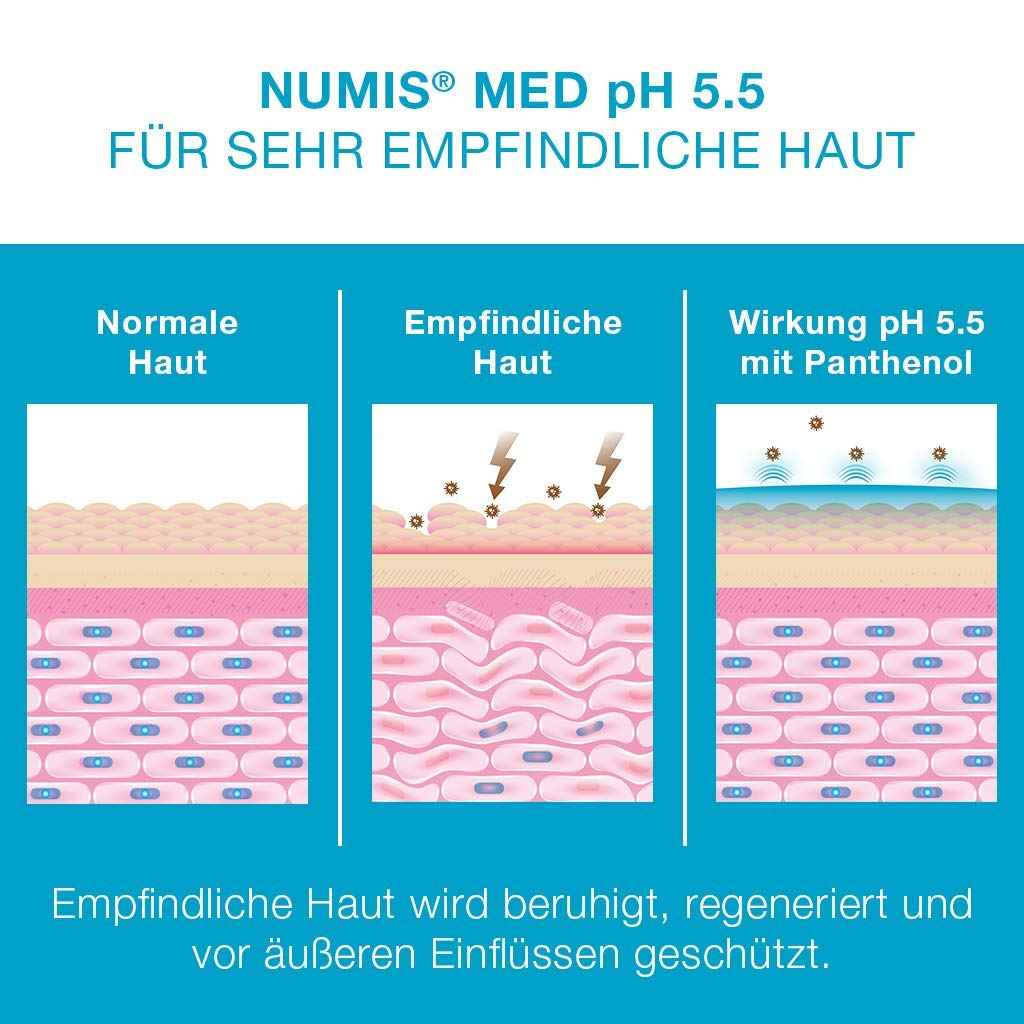 Numis Med pH 5.5 Face and Body Wash for Sensitive Skin, Vitamin B5-Enriched Moisturizing Body Wash for Dry Skin, pH Balanced Bath Wash for Men and Women, 200mL