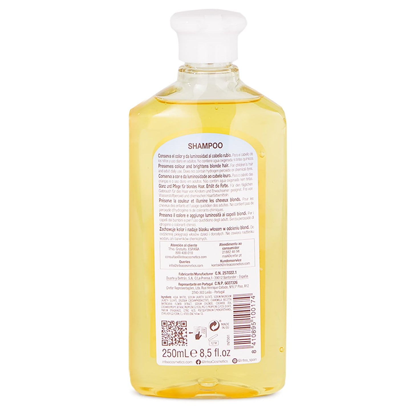 Intea Camomila Kids Shampoo for Blonde Highlights – 8.5Oz Chamomile Hair Lightener for Kids – Natural Extract Toddler Shampoo with No Silicones or Parabens