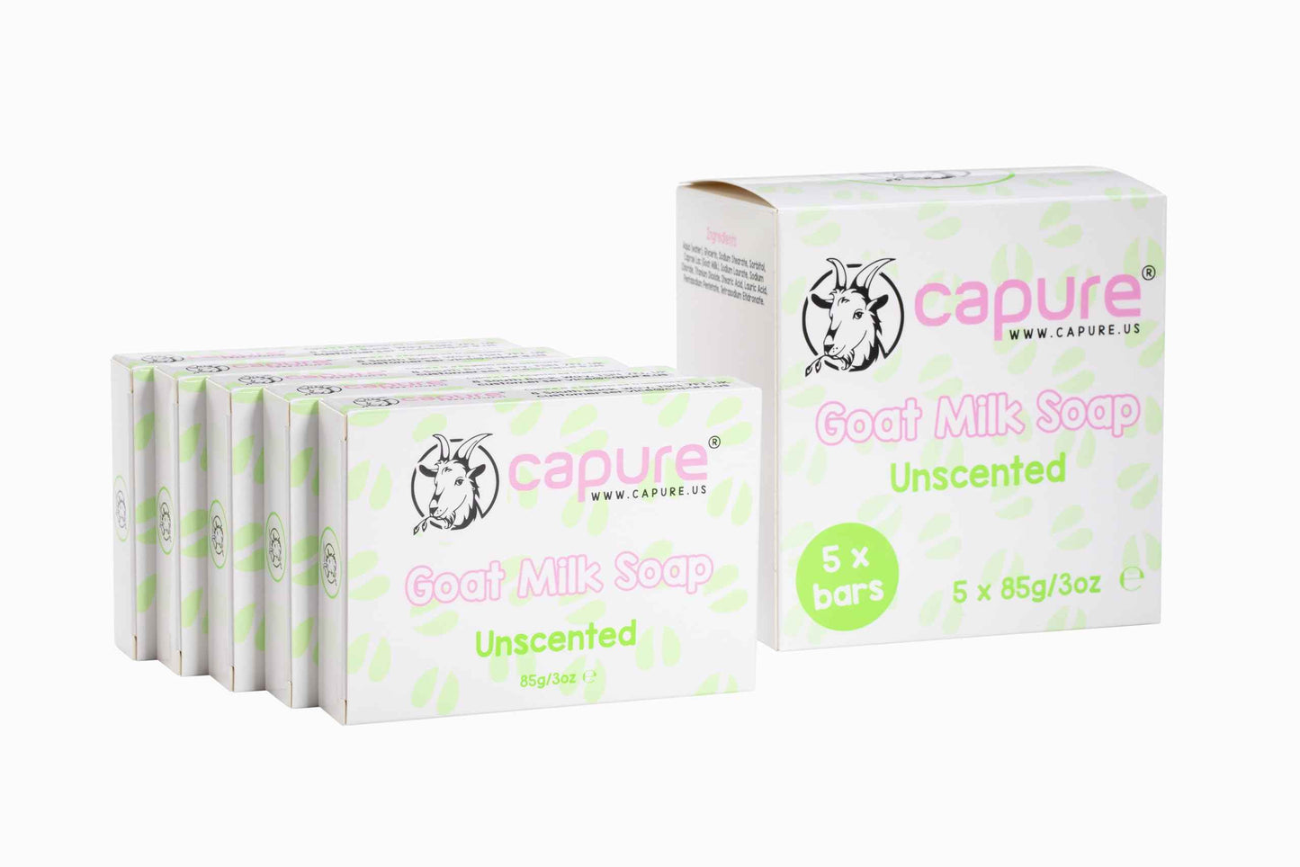 Capure Goat Milk Soap Unscented 5 Pack (5 x 3oz)