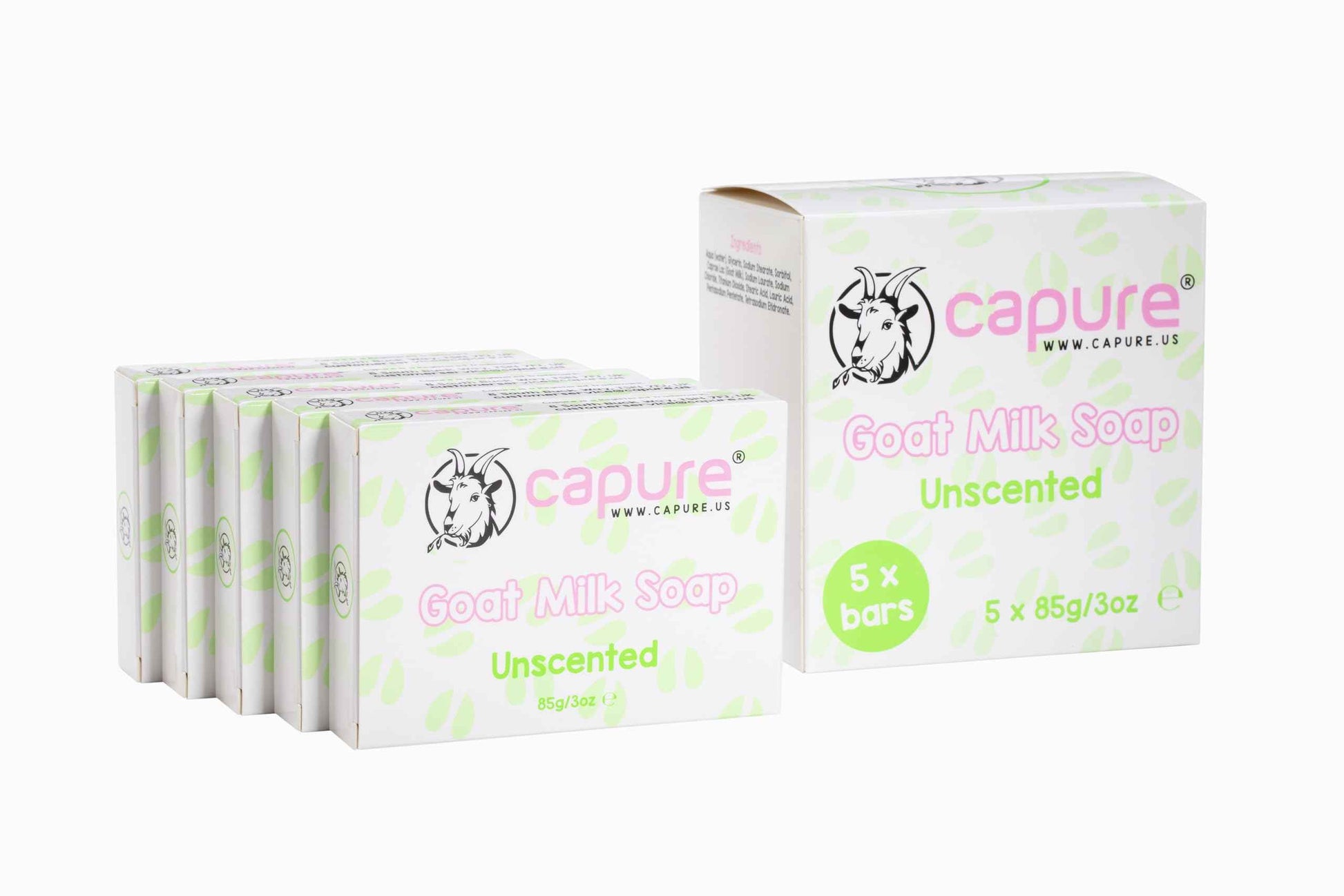 Capure Goat Milk Soap Unscented 5 Pack (5 x 3oz)