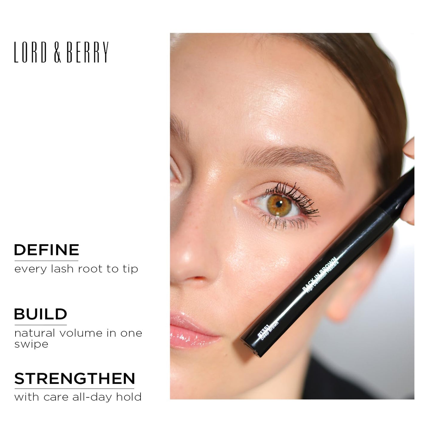 Lord & Berry High Definition Brown Mascara - Water Resistant, Intense Color | 0.6 oz