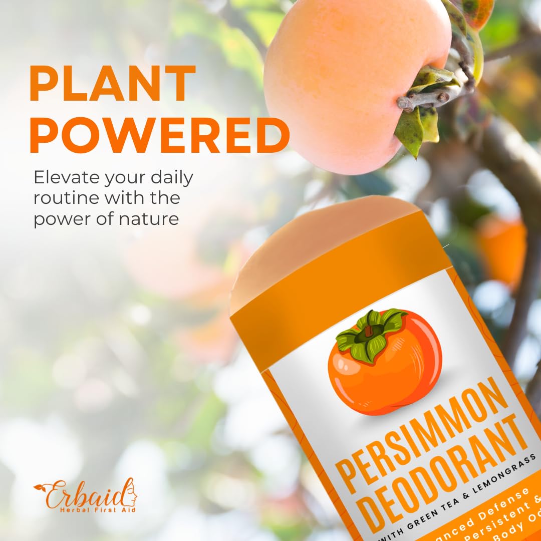 Persimmon Deodorant – All-Natural Whole Body Deodorant for Women and Men – Japanese Persimmon Extract Helps to Eliminate Body Odor and Old People Smell – Extra Strength, Aluminum Free, Long Lasting