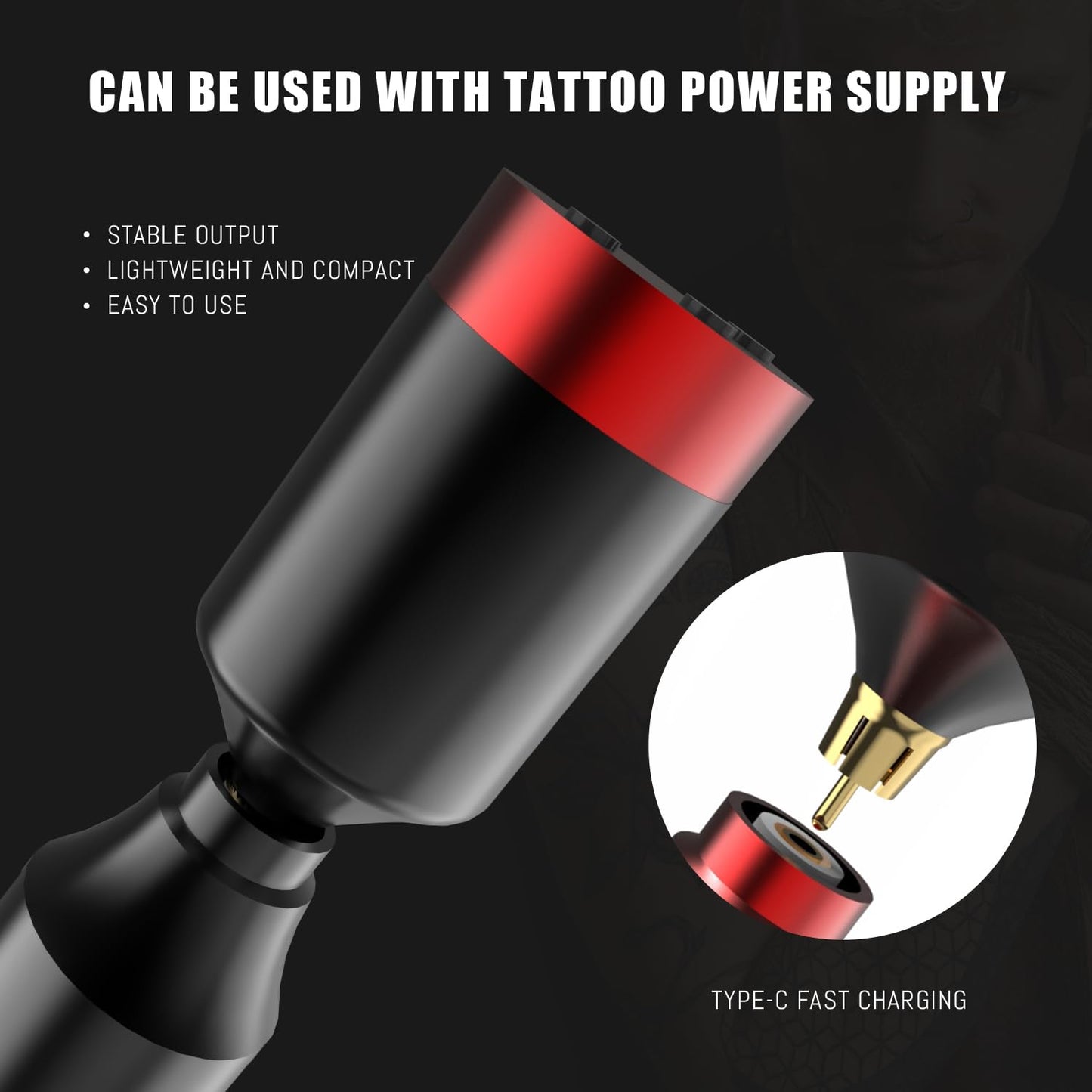 Peslief Tattoo Gun Kit Rotary Tattoo Machine Kit Professional Tattoo Pen Kit with Power Supply 10Pcs Cartridge Needles for Beginners and Artists Complete Tattoo Kit Tattoo Supplies - Black