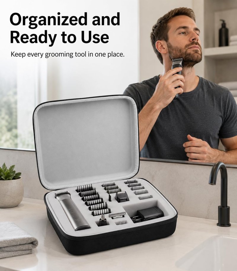 Case Compatible with Philips for Norelco Multigroom Series 7000 5000 Men's Grooming Kit with Trimmer MG7750/49 MG7910/49 MG9510/60. Storage Holder for Attachment Trimmer & Accessories (Box Only)
