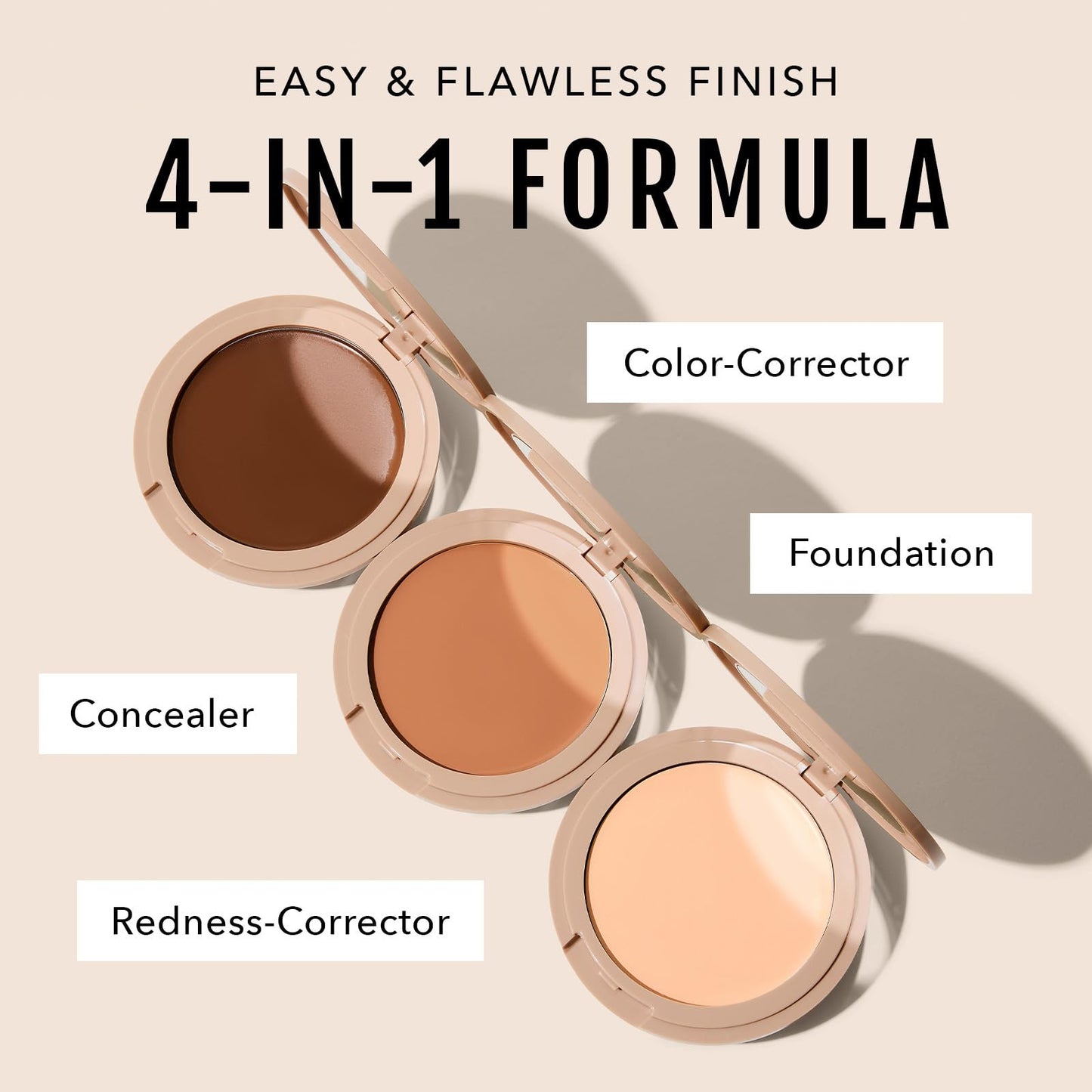 No Makeup Makeup Foundation, Weightless Cream-Balm Formula Conceals, Corrects and Camouflages with Skin-Tone Adaptive Flexshade Technology, Buildable, Long-Lasting, Cruelty-Free, Vegan, Fair