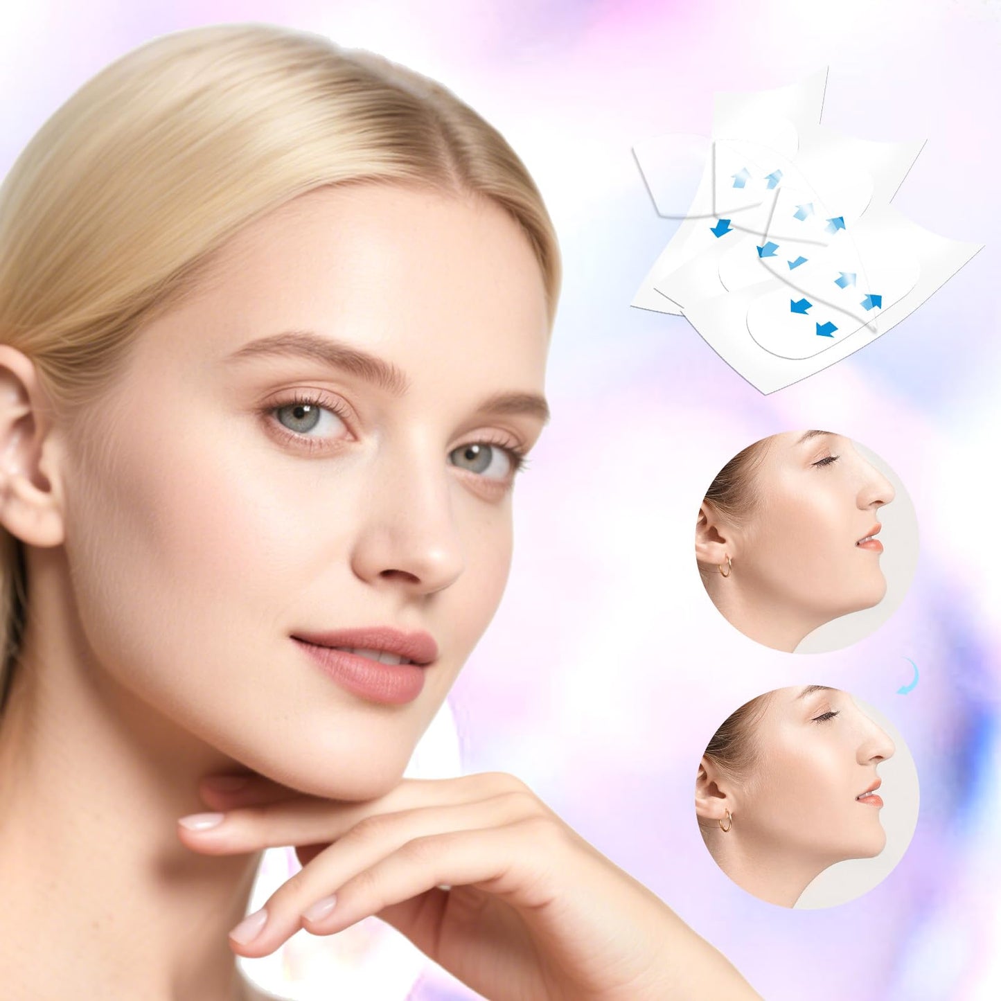 Lunafleur Instant Lift Neck Tape Before Makeup, Facelift Tape for Lifting Sagging Skin Wrinkle Lifter Tapes for Turkey Neck,Jowl, Eye, Double Chin