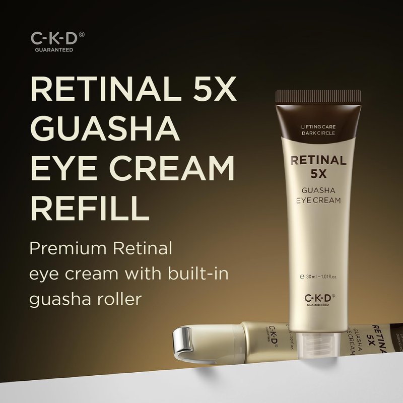 CKD Retinal 5X Guasha Eye Cream [Refill] - Anti-Aging Moisturizer for Wrinkles, Dark Circles & Puffiness – Firming & Hydrating Treatment with Retinal & Collagen. Korean Skincare. 1.01 fl oz.