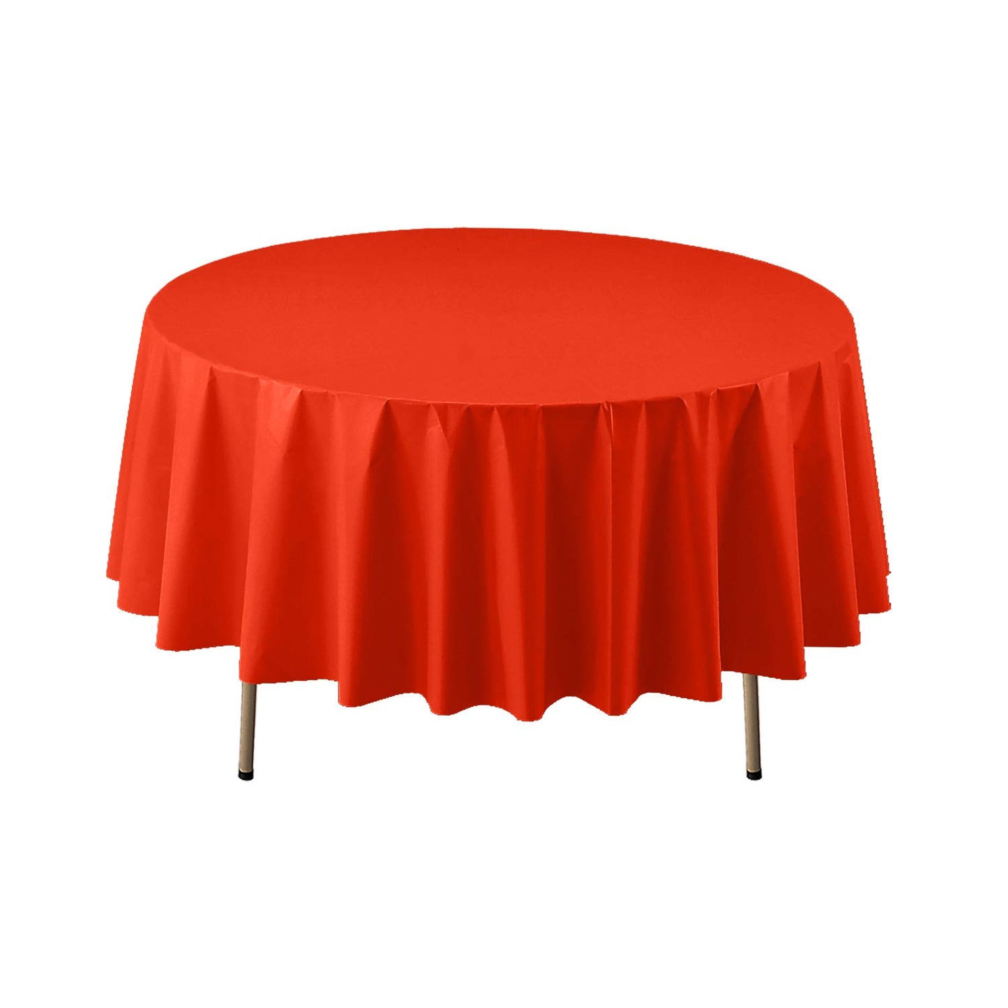 Party Essentials Heavy Duty 84" Round Plastic Table Cover Available in 22 Colors, Red