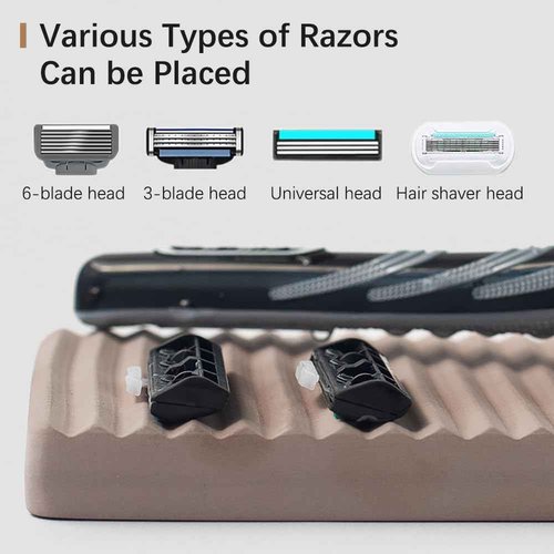 NICITY Diatomite Razor Holder for Shower,Water Absorption Fast Drying Natural Diatomite Tray for Razor Soap Shaving Cream Foam Bottle Face Wash (Light grey)