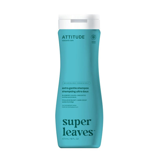 ATTITUDE Extra Gentle Hair Shampoo, EWG Verified, Soothes Dry Scalp, Naturally Derived Ingredients, Vegan and Plant Based, Unscented, 16 Fl Oz
