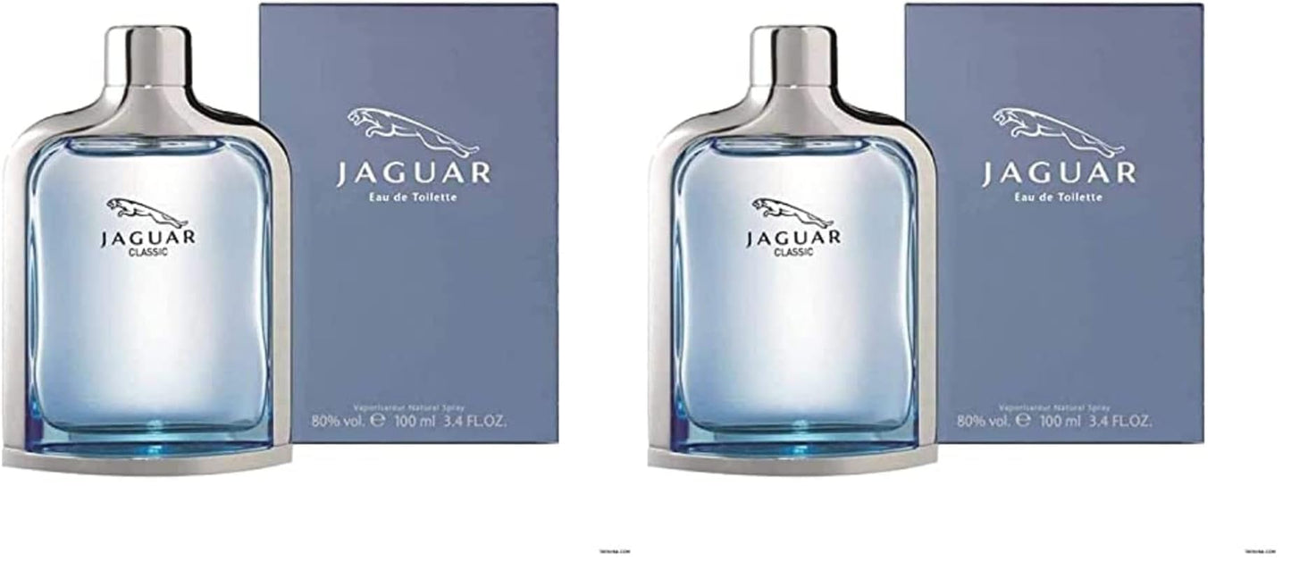 Jaguar Classic Blue for men Eau De Toilette Spray,3.4 Ounce (Pack of 2)