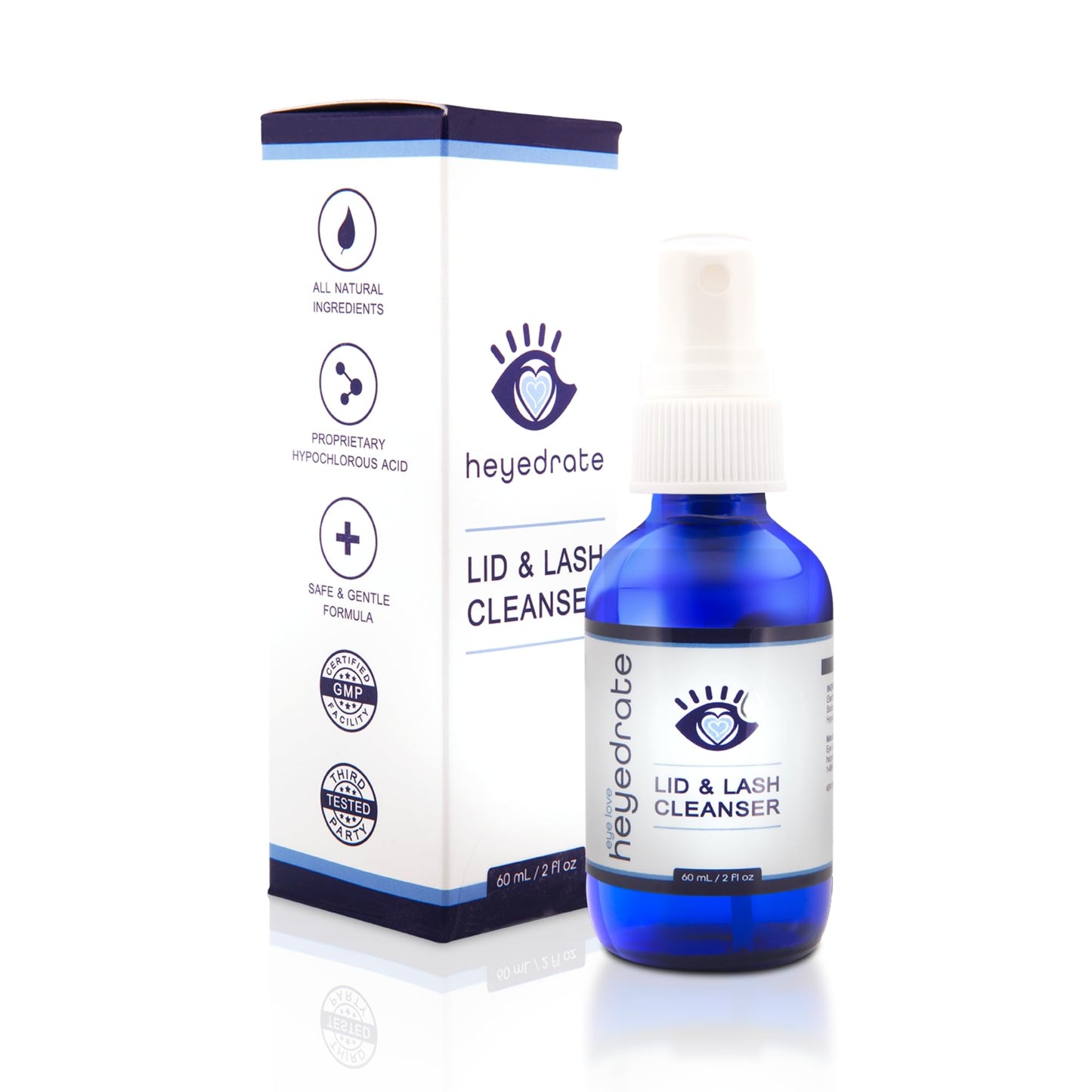 Eye Love Lid & Lash Cleanser Spray - 2oz Bottle - Gentle Everyday Pure Hypochlorous Acid Spray for Daily Eyelid Hygiene, Eye Irritation or Occasional Dryness - Preservative Free - Doctor Formulated
