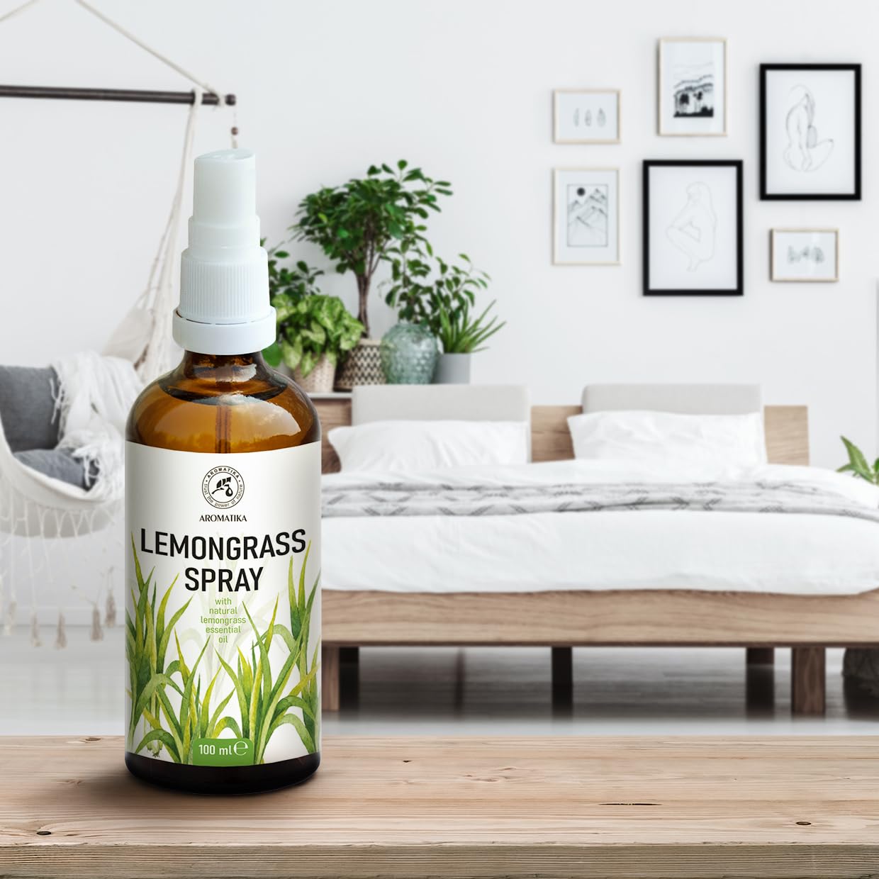 Lemongrass Aromatherapy Spray with Natural Lemongrass Essential Oil 3.4 Fl Oz - Room Mist - Air Freshener - Summer Scent - Great for Yoga - Pillow & Linen Spray - Relaxation