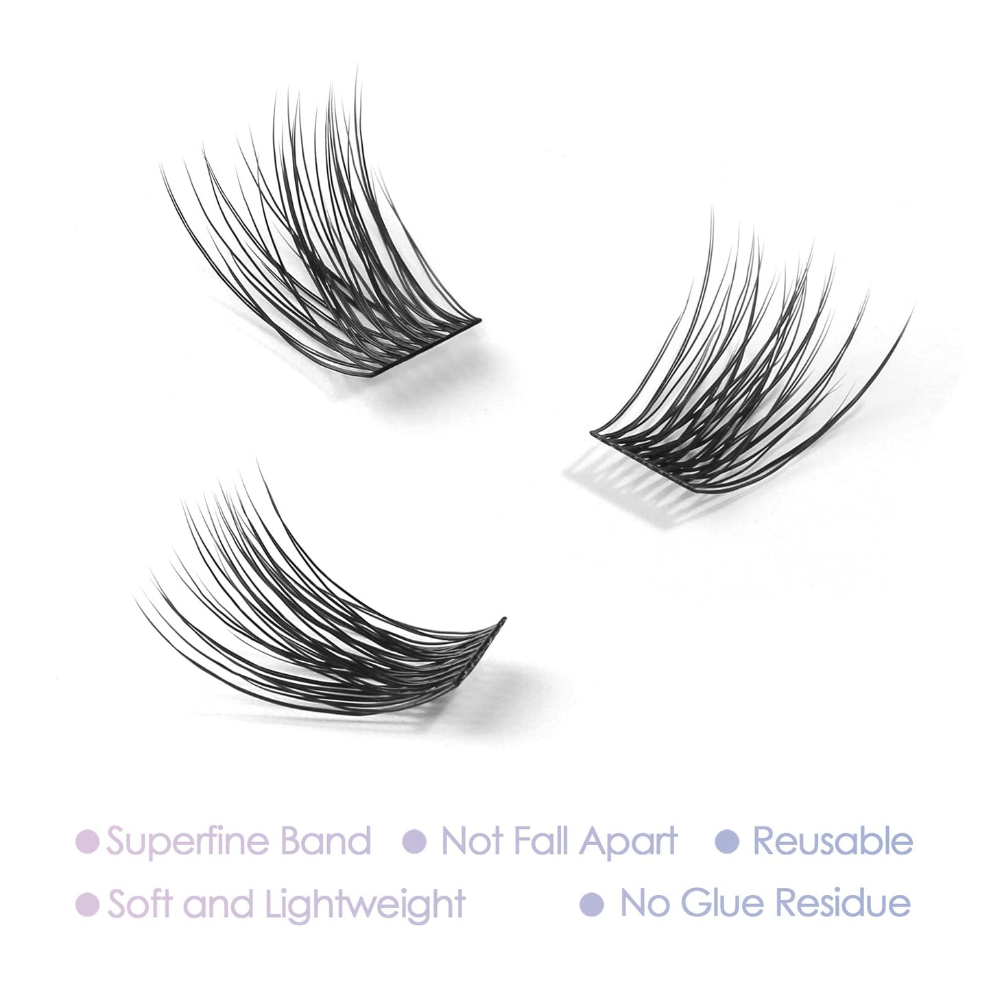 Lash Clusters, DIY Eyelash Extension, Reusable Volume Individual Lashes, Wispy Artificial Natural Look for Cluster Lashes, C Curl Lashes Pack (Volume-14mm)