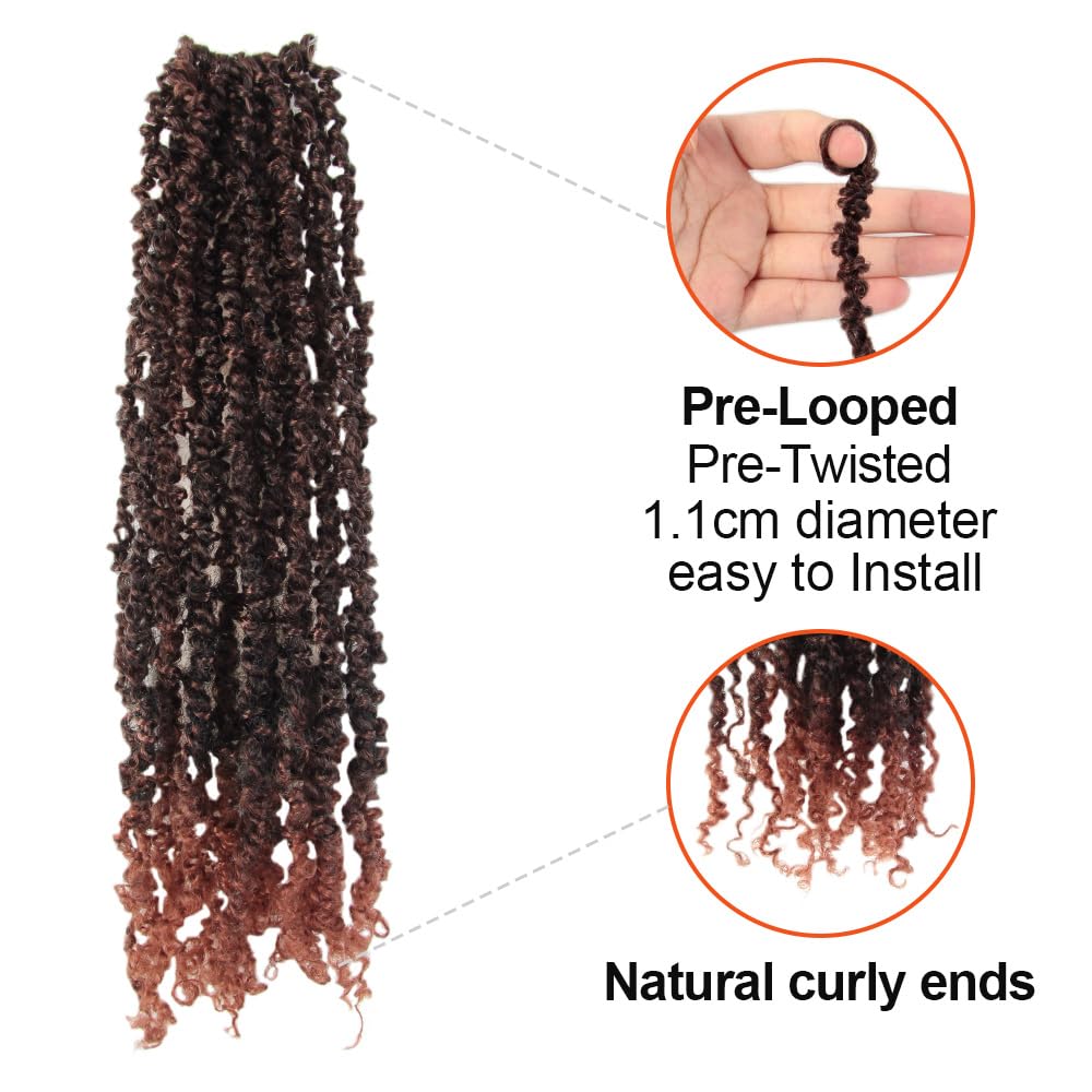 Cisinpo Yanky Twist Crochet Hair 10 Inch 10 Packs Pre-Twisted Ombre Ginger Red Micro Spring Twist Boho Senegalese for Black Women(T350, Total 200 Strands)