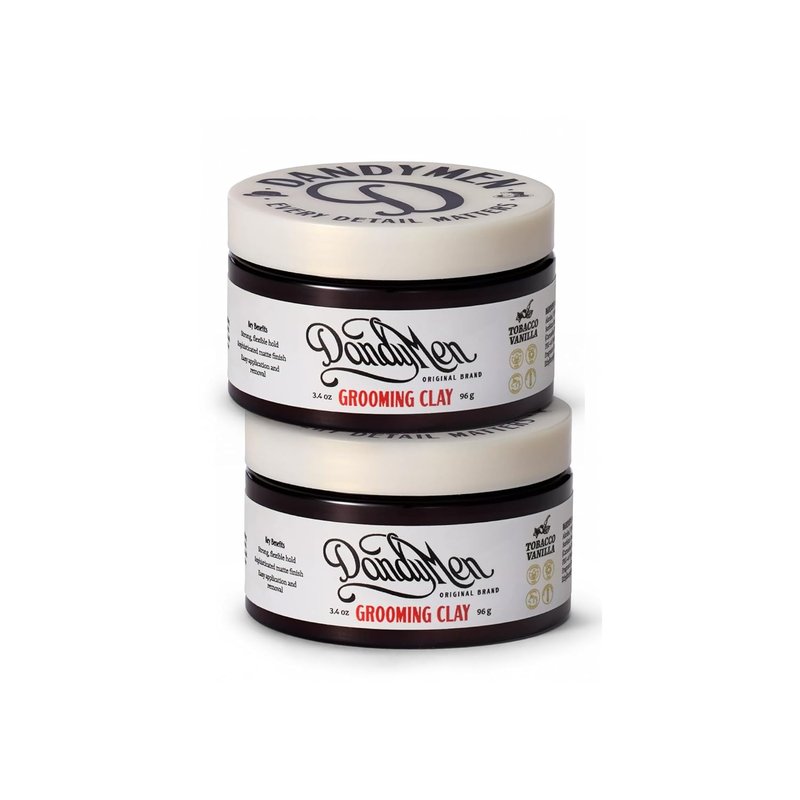 Strong Hold Matte Hair Clay for Men - Kaolin Clay Styling, Firm Hold, Natural Finish | 3.4 oz, 2-Pack