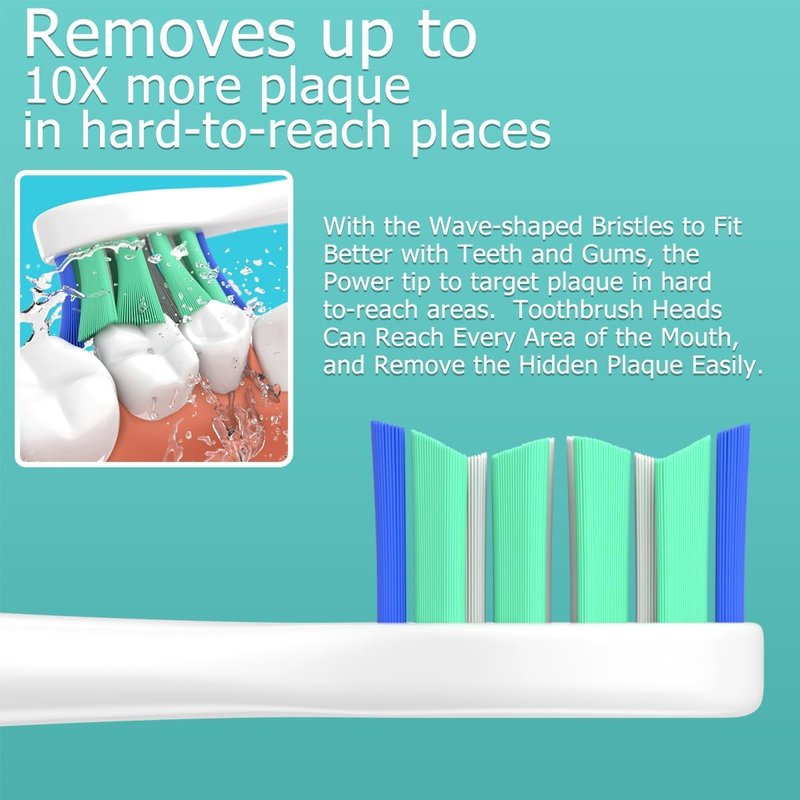 Sonicare Replacement Brush Heads - Compatible with Philips Electric Toothbrushes | 16-Pack (8 White + 8 Black)