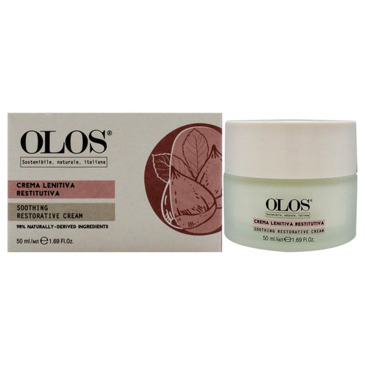 Olos Soothing Restorative Cream - Face Moisturizer - Face Lotion for Stress Signs and Redness - Face Cream with Aloe, Macadamia, Avocado Oil - 1.7 oz