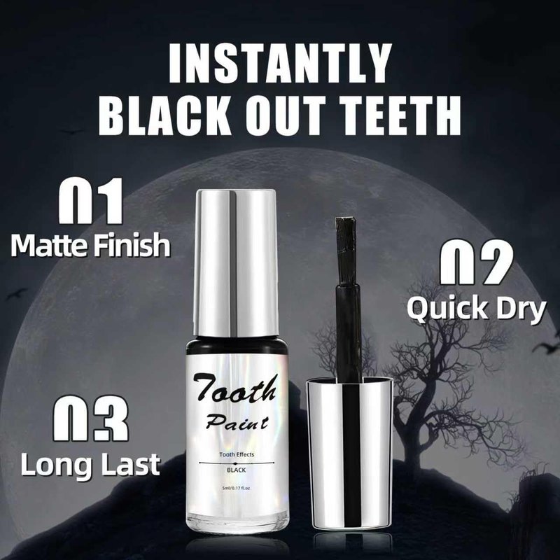 Black Tooth Paint - Professional Black Out Teeth Makeup for Cosplay & Halloween | Quick Dry, Realistic SFX