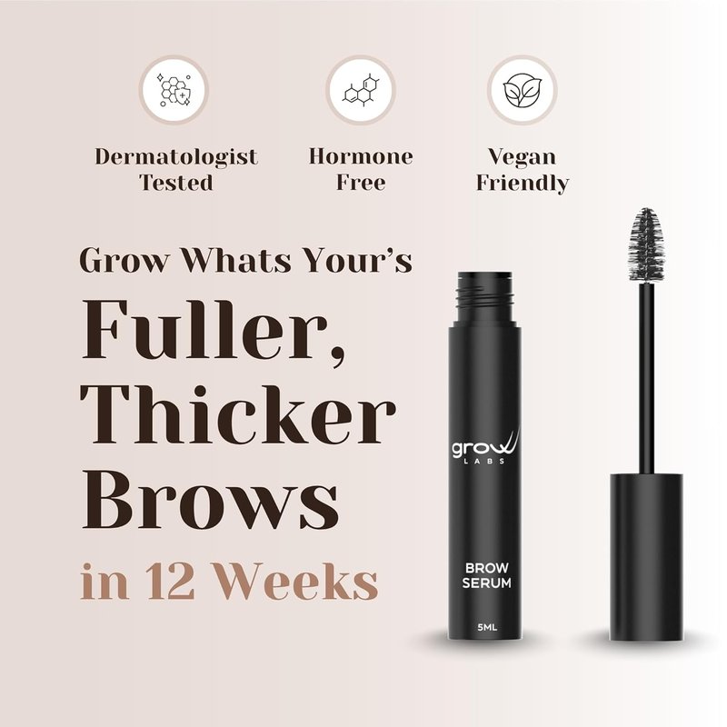 Eyebrow Growth Serum - Biotin & Peptides for Thicker, Fuller Brows | Vegan, Cruelty-Free, 5 ml